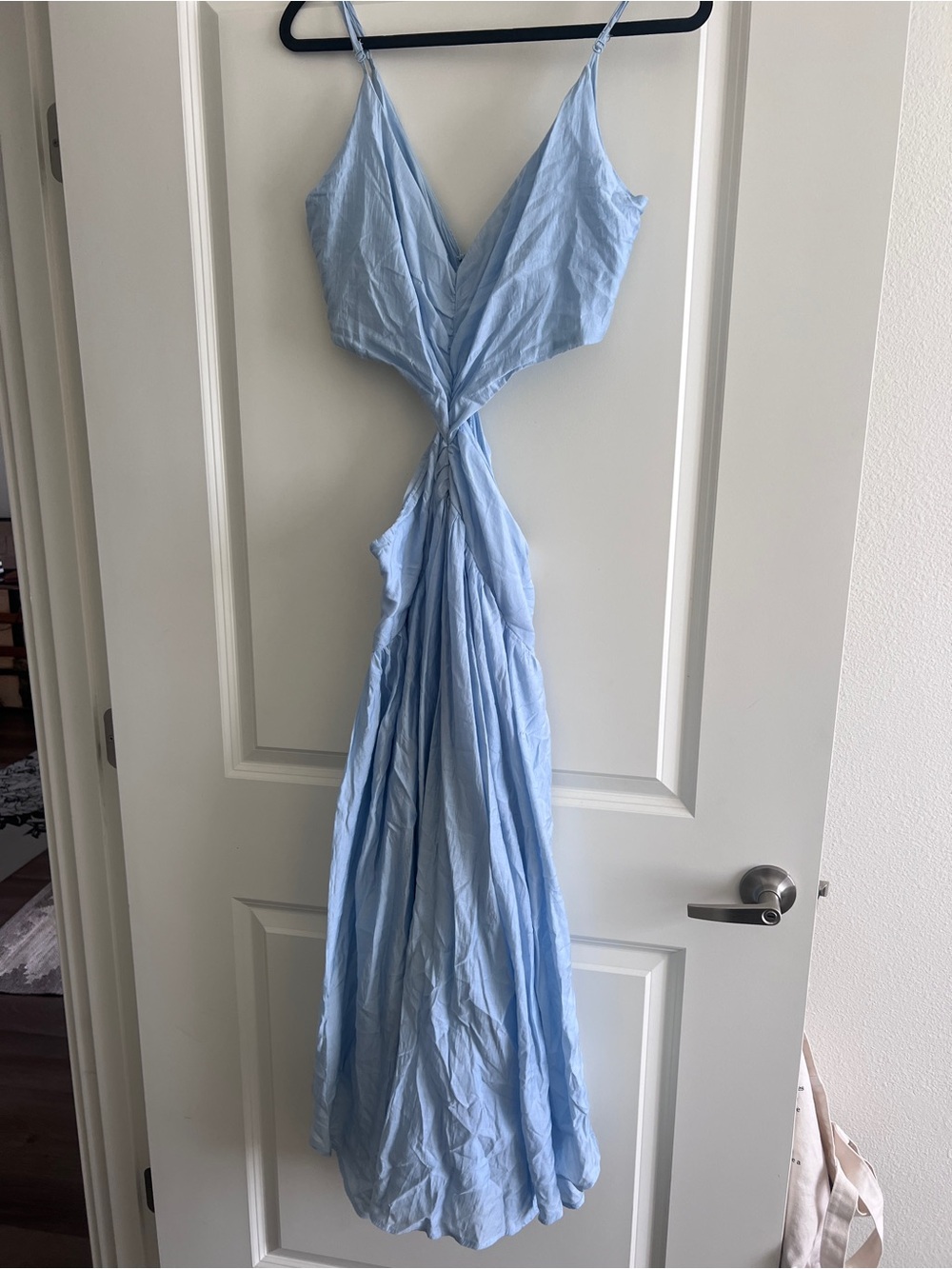 Fortunate One Baby Blue Maxi Dress With Cutouts